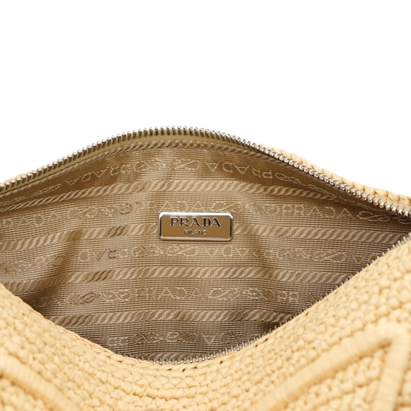 Prada Raffia Crochet Triangle Logo Crossbody 1BH190 New SIMOLI GROUP - Picture 8 of 8